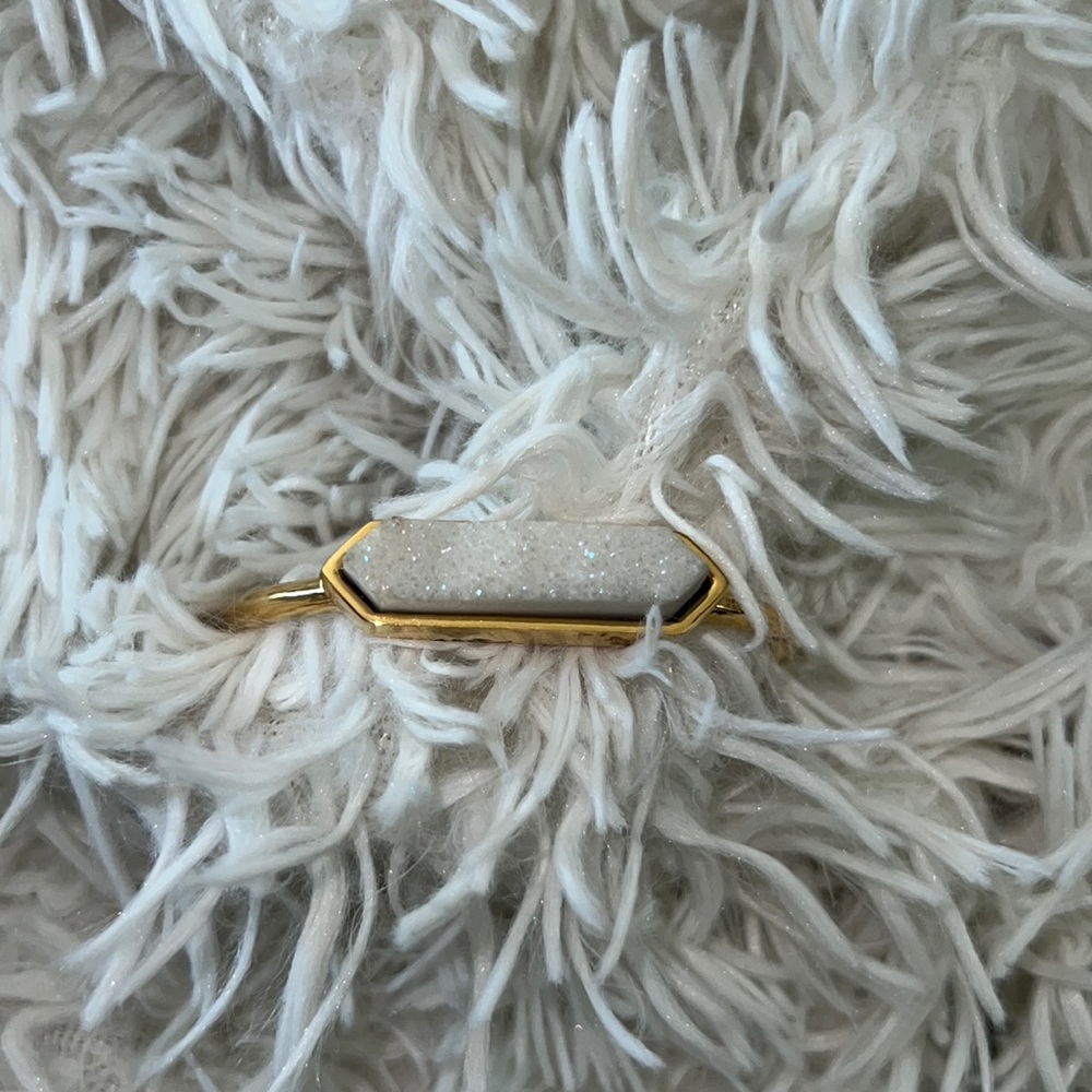 Kinsley Armelle Druzy Quartz Gold Bracelet